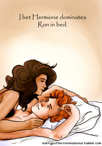 Ron and Hermione in bed