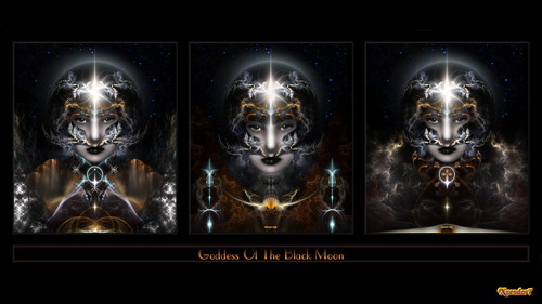 Triple Goddess Of The Black Moon Fractal Art Composition