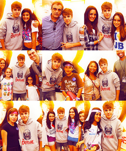 justin with fans :)