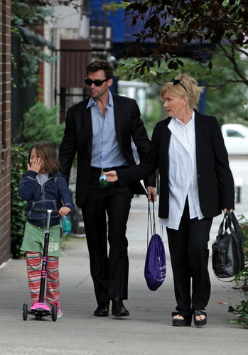  Hugh Jackman Walks to School