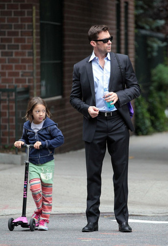  Hugh Jackman Walks to School