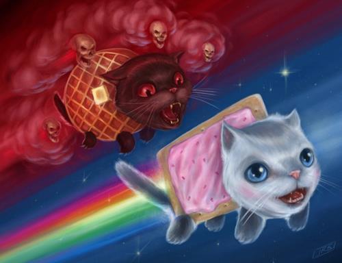 Nyan Cat chased by Tac Nayn