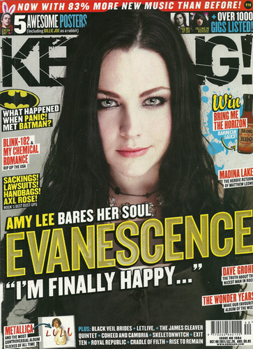  Amy Lee on the Cover of the October 15 2011 Issue of Kerrang! Magazine
