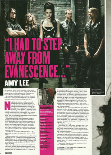  Amy Lee in the October 15 2011 Issue of Kerrang! Magazine