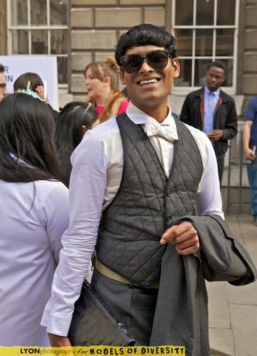  Emmanuel Ray, UK Fashion icone of the an at Londres Fashion Week 2011