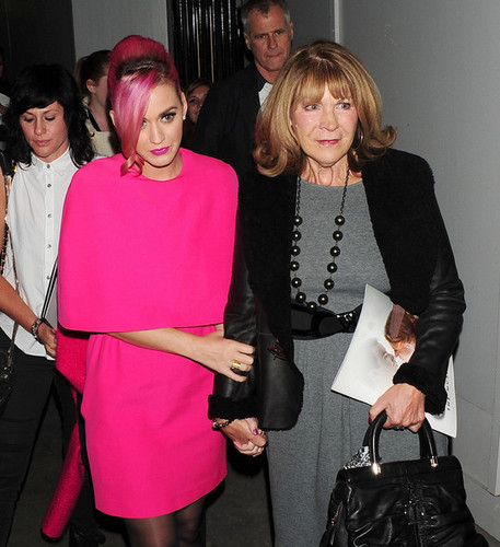  Katy Perry and her mother-in-law Barbara Brand leave the Piccadilly Theatre .