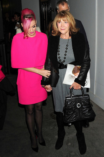  Katy Perry and her mother-in-law Barbara Brand leave the Piccadilly Theatre .