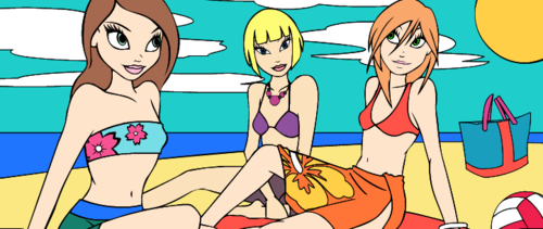  Lilly, Mya and Lauren at the pantai