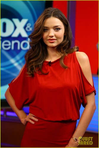 Miranda Kerr is red hot as she drops by Fox & Friends on Wednesday (October 19) in New York City.