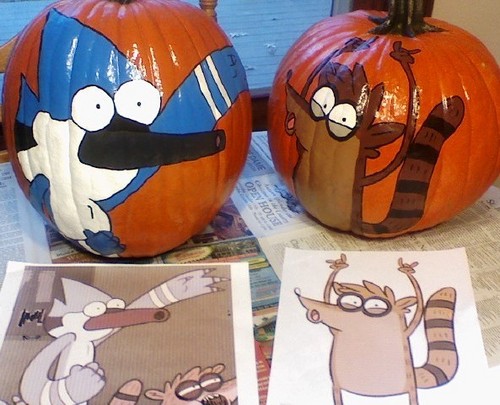  Mordecai & Rigby Pumpkins