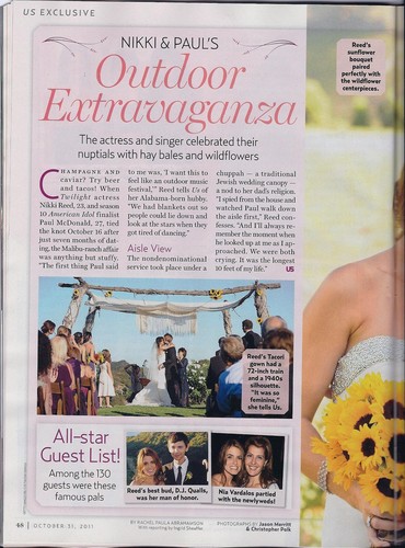  Scans from US Weekly featuring the first picha from Nikki and Paul McDonald's wedding.