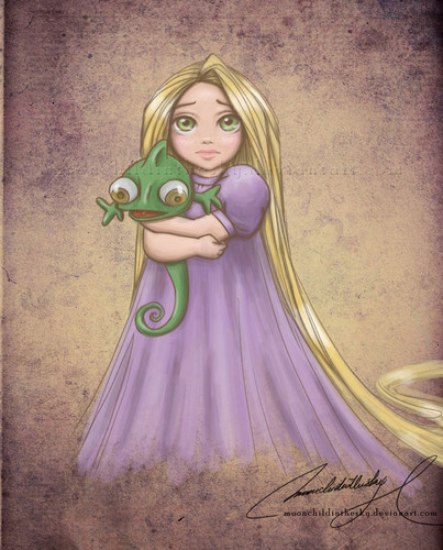  Baby Rapunzel and peluche Pascal