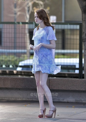  Emma Stone films a Revlon Commercial in L.A, Oct 22