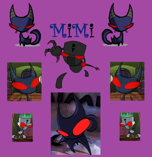  Mimi Collage Purple achtergrond