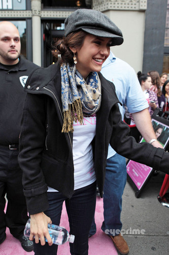 Nina Dobrev attends the Project Pink Day at the PUMA store in NY, Oct 2