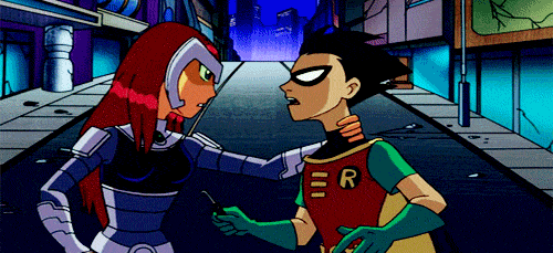  Teen Titans Robin and Starfire gif