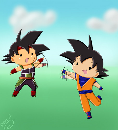  bardock and Goku chibis