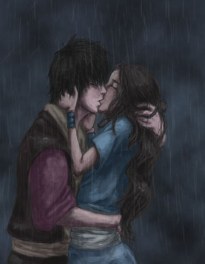 接吻 in the rain