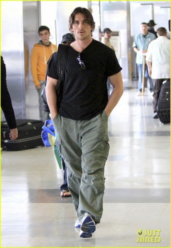 Christian Bale: LAX Airport with Sibi!