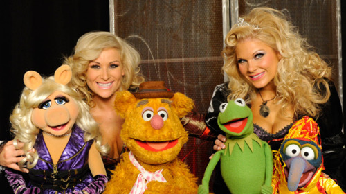  Natalya and Beth Phoenix with The Muppets