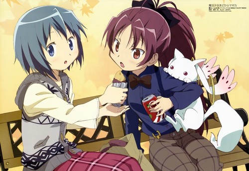  Sayaka & Kyouko are Eat (aslo with Kyubey too)