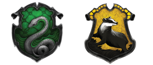  The final crests of Hufflepuff and Slytherinn (on pottermore)