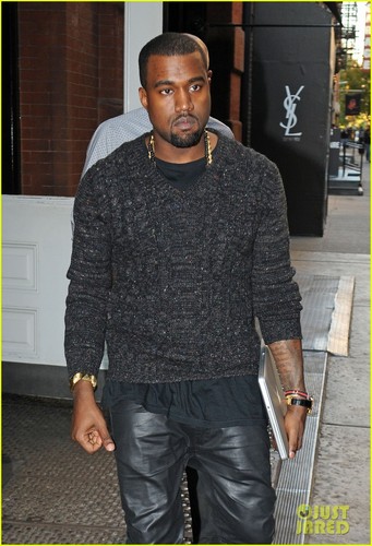 Kanye West: Snakeskin Backpack in NYC
