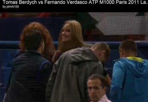  Berdych girlfriend Ester Satorova celebrates victory kisses....