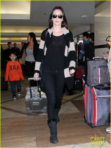  Emily Blunt Takes Off from LAX