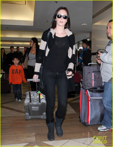  Emily Blunt Takes Off from LAX
