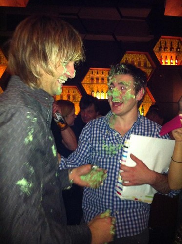  Emmet and Keith (covered in Emmet's birthday cake)