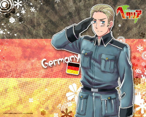  Germany saluting his flag!