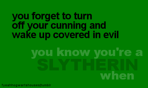  anda Know You're a Death Eater/Slytherin when......