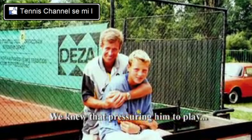  young Berdych with father