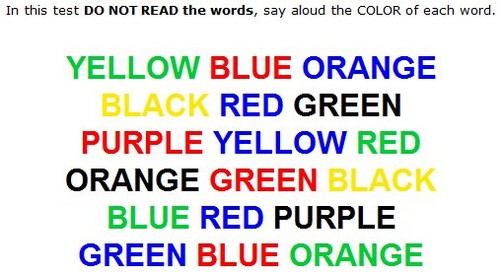 A colour word test