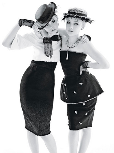 Elle & Dakota Fanning by Mario Sorrenti for 'W Magazine'