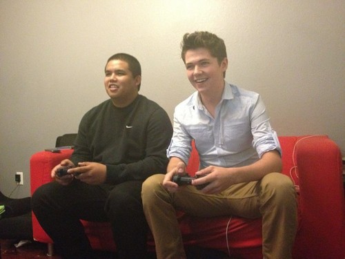  Damian playing FIFA with Friends