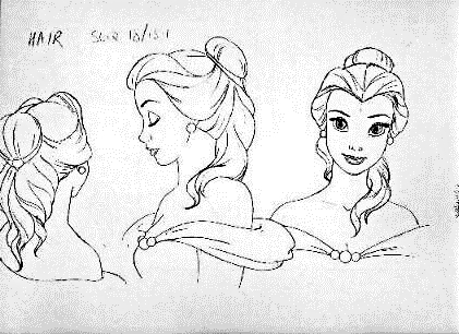  Walt डिज़्नी Sketches - Princess Belle