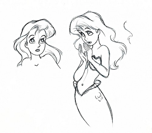 Walt Дисней Sketches - Princess Ariel