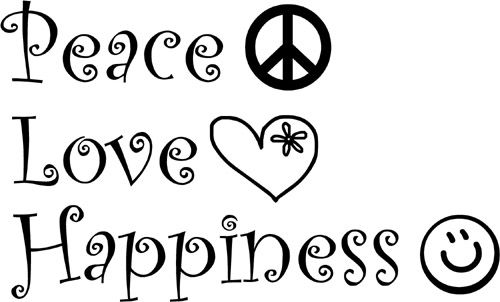  peace 사랑 and happiness