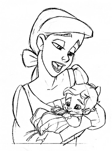  Walt ডিজনি Sketches - Princess Ariel & Melody