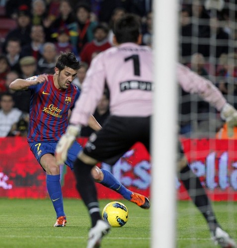 David Villa - FC Barcelona (4) v Rayo Vallecano (0) - La Liga