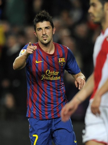  David विला - FC Barcelona (4) v Rayo Vallecano (0) - La Liga