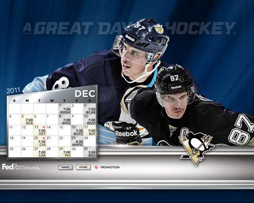  December 2011 Calendar/Schedule: Sidney Crosby