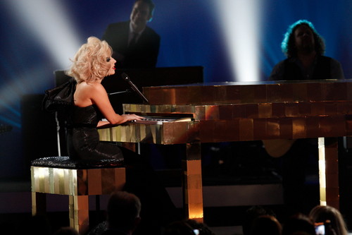 Lady Gaga performing live at Grammys Nominations Concert