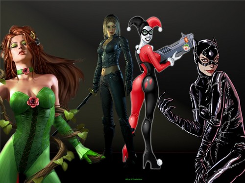Poison Ivy, Catwoman, Talia Al Ghul and Harley Quinn