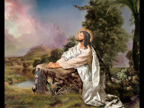  耶稣 praying