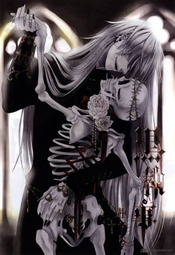  undertaker and a pretty skeleton