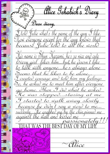  Alice' cute diary about Shun