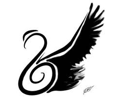  Black Wing swan Tattoo Flash